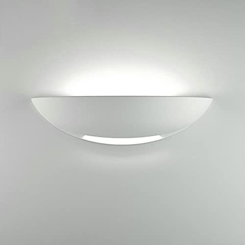 damastoreitalia Applique in gesso a parete lampada verniciabile da muro illuminazione per interno stile moderno lampadina r7s (non inclusa) (11)