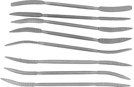 Doppelköpfiger Rasper, 8-teilige Holzfeilen und Raspeln, Doppelseitiges Riffler-Holzraspel-Feilen-Set Riffler-Feilen-Set Holzfeilen für die Holzbearbeitung, Feilengriffe