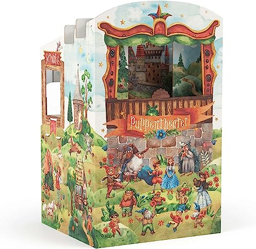 FOLDZILLA Puppentheater 0,75 x 0,70 x 1,25 m aus Pappe Theater Karton - Kasperletheater Märchen
