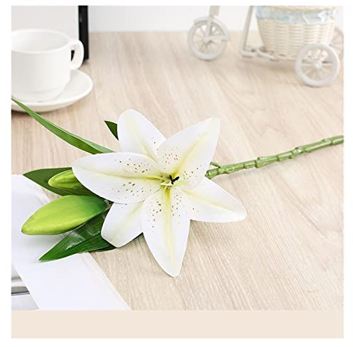 Künstliche Blumen Seidenblume Künstliche Lilie Blumenstrauß Hochzeit Home Party Dekoration Künstliche Blumen mit Vase (Color : A)