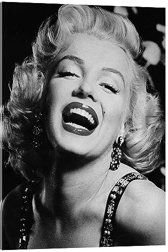 Posterlounge Marilyn Monroe Lipstick Acrylglasbild von Celebrity Collection 60 x 80 cm Schwarz-Weiß Wandbilder Wanddeko