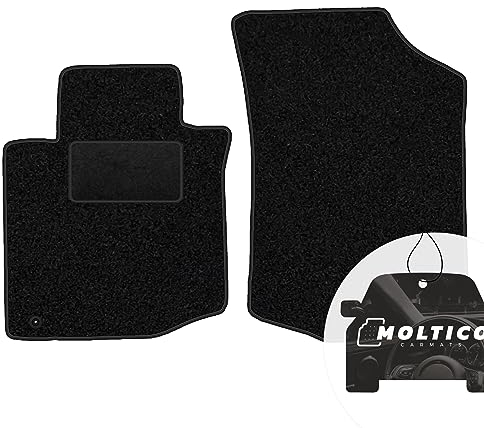 moto-MOLTICO Vorne Fußmatten Auto Velours Autoteppiche Schwarz Automatten Set 2-teilig passend für Toyota Aygo I 2005-2014