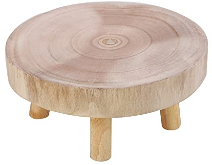 Runder Pflanzenständer, Holzpflanzenhocker, Holzhocker-Präsentationsständer, Holzständer-Pflanzenhalter, Hoher Hocker, Blumenständer, Aufbewahrungs-Blumentopfständer für Innen-