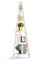 HOMASIS Scaffale angolare a 5 livelli, in legno, a forma di A, bianco, per il bagno, per il soggiorno, il bagno, la cucina, 39 x 39 x 175 cm