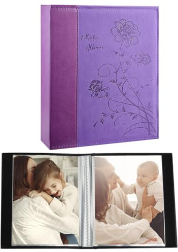 Miaikoe pequeño álbum de fotos 10x15 2 paquetes, cada paquete contiene 52 imágenes verticales, álbum de fotos de carga superior tipo Slip-in para almacenamiento de obras de arte o tarjetas postales