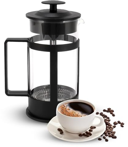 OZZMM French Press Coffee Maker, 3 Cup Cafetiere, Perfect for Coffee Lovers, Maximum Flavor Brewer with Stainless Steel Filter, 12 oz/350 ML