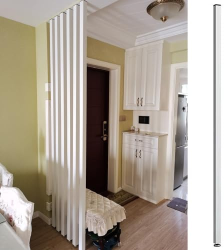 70 cm - 240 cm hög väggskiljevägg rumsavdelare golv till tak träskivor, trä insynsskärm/rumsavdelare postkolumn för badrum daghem studio lägenhet (färg: Vit 1 st, storlek: