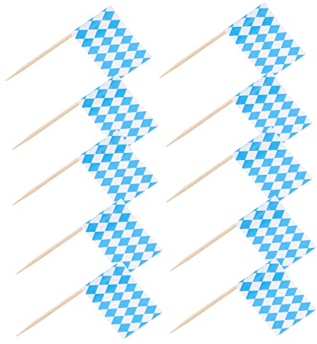 COLLBATH Adornos De Palillos De Dientes Banderitas Para Tartas Azul y 200unids Para Fiestas