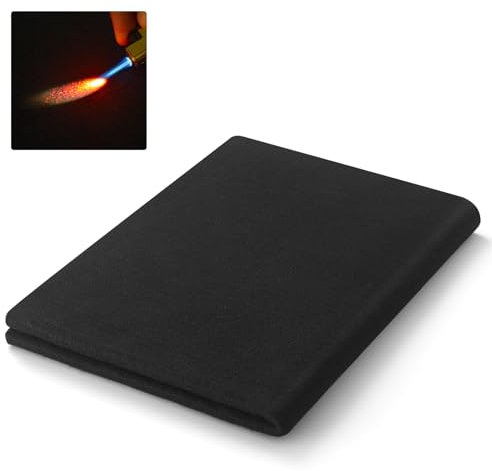 Feltro in fibra di carbonio Saldatura Coperte, tappeto ignifugo per camino, coperta antincendio, resiste alle alte temperature, protegge da scintille, schizzi e scorie, tessuto ignifugo (30 x 45 cm)