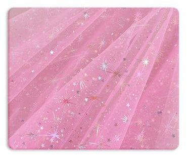KGDUYC 1 Stück Tüllstoff – 150 x 100 cm, Glitzerstoff, Tüll und dekorativer Tüll, für Kleidung und DIY-Dekorationen, Geschenkverpackungen, Hochzeitsfeier-Dekorationen (Rosa)