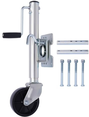 RUETERY Ruota di supporto per rimorchio da 6 pollici, in acciaio al carbonio, carico pesante, capacità di carico 540 kg, ruota di supporto automatica, ruota di supporto per roulotte, rimorchi e