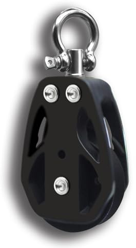 RiaYer 50mm Single Swivel Sailing Block - Heavy-Duty Marine Pulley, 3100 lbs (1406 kg) WLL, Fits 7/16 (12mm) Line, Compact Design for Industrial & Sailing Use,Sailing hardware-HL001