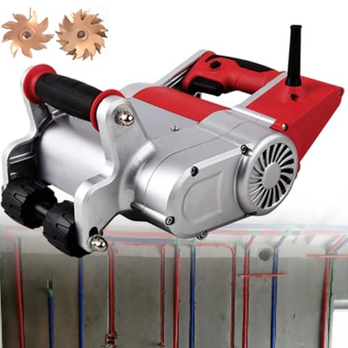 Wall Chaser,Wall Line Slot Machine,Adjustable Groove Depth,Concrete Cutter,25MM+35MM Alloy Blade,Hangable Design,Suitable for Hydropower Construction