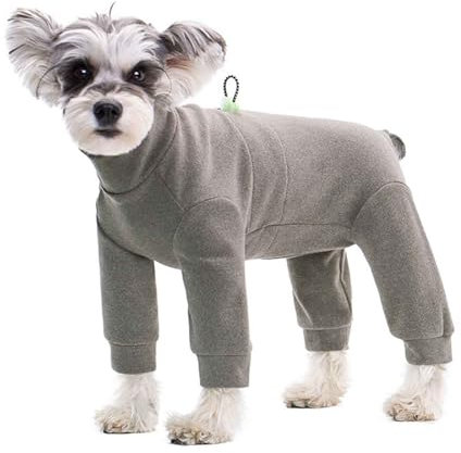 Erholungsanzug Für Hund, Haustier Winter Warme Vierbeiner Jumpsuit Pyjama, Warme Hundejacke, Wundschutzanzüge Für Hunde, Hundebody Nach Op,Grau,S