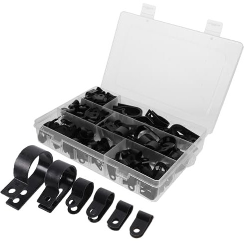 Homoyoyo Kabel Klemmen 200 Stück Nylon Kabelclips Befestigungen Draht Clips U-Halterung für Haushalt Büro