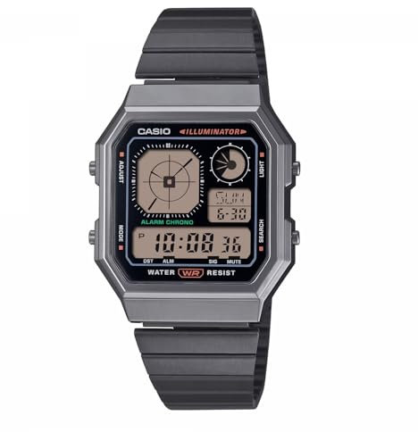 Casio Unisex's Digital Quartz Watch with Stainless Steel Strap A130WEGG-1AEF