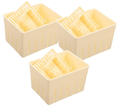 HOLIDYOYO 3 juegos Placa de prensado de queso casero. Película de prensa de queso de tofu casero fabricante de tofu sólido máquina prensa tofu herramienta accesorios para hacer queso prensa de queso