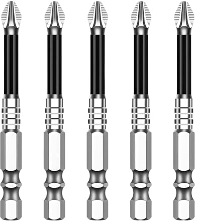 Hochmagnetischer Schraubendreher-Bohrer-Bit-Satz, Magnetische Bits Extra Stark FüR Akkuschrauber, Bit Und Bohrer Set FüR Schlagschrauber, EnthäLt 25, 50, 65, 70, 90, 150 mm (5 Stuck*65mm)