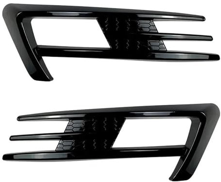 Frontlippe Frontspoiler Für VW Für Golf 7 MK7 2013-2016 Frontstoßstangen-Lüftungsschlitzverkleidung Schwarz Glänzend Carbonfaser-Optik Ansaugrahmen-Spoiler Frontstoßstange Spoiler(Glossy black)