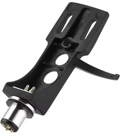Cabezal de tocadiscos ABS, cabezal de repuesto con contacto de 4 pines, accesorios para tocadiscos (plateado/negro)(negro)