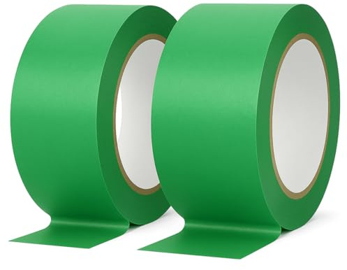 Yuexitech Ruban de Masquage 2 Rouleaux 50mm x 50m, Ruban de Peintre Crêpe Adhérence Moyenne, Sans Résidu Lignes Nettes, Pour Peinture Bricolage Intérieur Extérieur, Vert