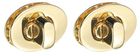 sourcing map 2Pcs Twist Turn Lock Clasp, 24 x 16mm Closures Lock Fasteners for Purse Zinc Alloy Oval Bag Closure Clip Hardware Accessories for DIY Handbag Craft, Gold
