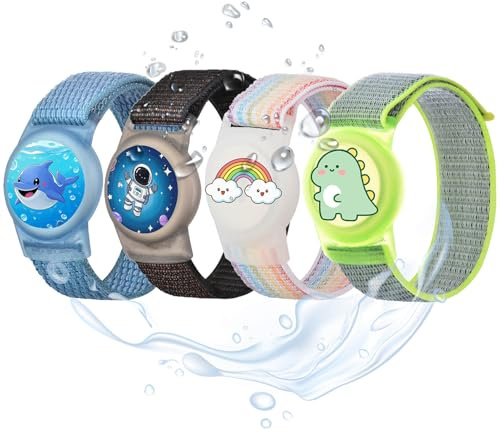 MIRPARVA Barnarmband för AirTag, vattentät nylon dold GPS-spårare hållare armband kompatibla med AirTag, justerbar klockrem för barn småbarn
