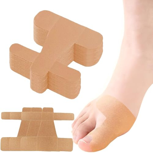 XFSRG 40 Stück Kinesiologie Tape Vorgeschitten Kinesiotapes Zehenbandagen Precut Physio Tape Muskelpatch Kinesio Tapes für Schutz der Zehen Sport und Fitness (Beige)