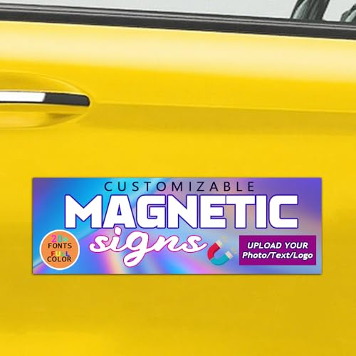 Magneti Personalizzati per Auto, Adesivo magnetico personalizzato,con Il Testo e Il Logo desiderati, Magnete Perfetto per pubblicità Aziendale,per frigorifero, veicolo, lavagna bianca e pubblicità