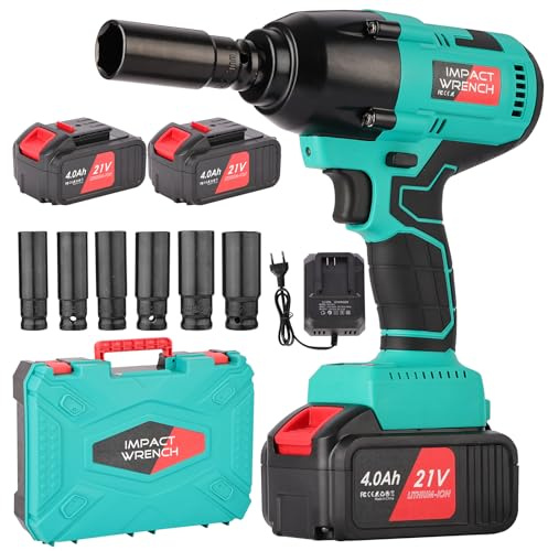 Avvitatore a Impulsi 21V 2x4.0Ah Senza Spazzole: Avvitatore ad impulsi 700Nm 2600RPM con 6 Dadi per Presa - 3-in-1 Multifunzione Avvitatore a batteria per Gomme Auto, Mobili e Progetti Fai da Te