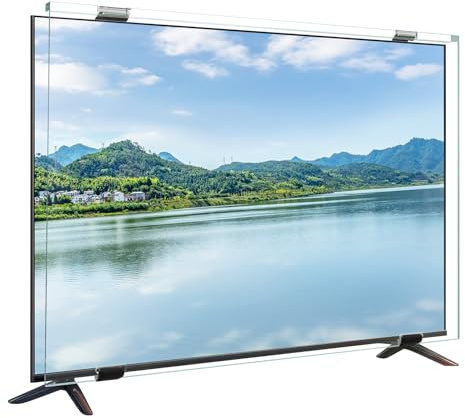 Qoosea 50 Zoll TV Bildschirmschutz, Anti-Kratzer HD-Klar Displayschutzfolie, Acryl Schutzpanel für Eckstativ/Wandhalterung & Computermonitore, Leicht zu Reinigen TV-Schutz für LCD