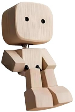 Lpoppcx Schüttelnde Holzmann Figur, Charmante Kleine Holzfigur Holzmann, Wackelfigur Auto, Schüttelmann Aus Holz, Auto Armaturenbrett Decor Armaturenbrett Autozubehör Für Zuhause, Reisen,8x4cm