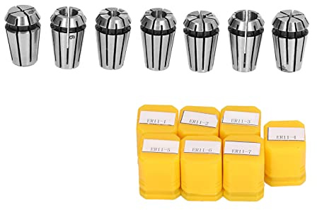 Professional Spring Collet Set High Performance ER Chuck Collets for Milling Tools Extension Rods Reamers 7Pcs 1mm to 7mm Spring Steel Construction