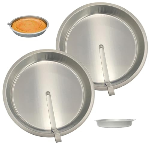 10 Inch Round Cake Pan 2PCS Tinplate Easy Release Cake Pan with Built-in Swivel Blade for Baking, Ring Tins