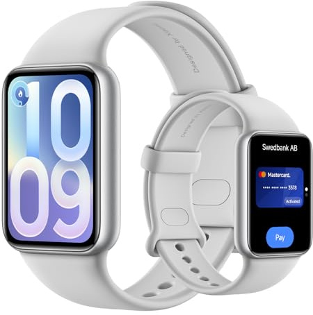 XIAOMI Smart Band 10 Pro NFC, Rastreador Fitness Estilo Reloj Unisex, Pantalla AMOLED 1.74, algoritmo sueño Mejorado, 21 días de batería, Android e iOS, 150+ Modos, GNSS, 5ATM, Plata