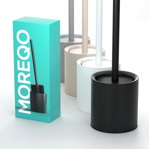 WC-Bürste aus Stahl im Unicolor Design – Klobürste Schwarz | Silikon-Toilettenbürste aus Stahl im einfarbigen Unicolor-Design mit Spritzschutz. Freistehendes Set in Schwarz