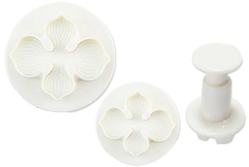 Garneck Juego de 3 Moldes para Bizcochos de Fondant Diseño de Flores, Plástico Abs Alimentario, Liviano y Fácil de Limpiar para Decoración de Tartas en Bodas