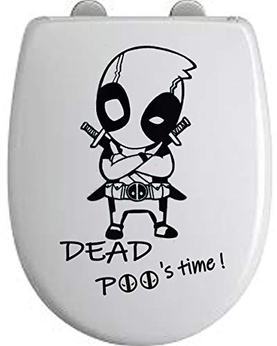 Print Corner Sticker Fun Abattant Toilette Deadpool - Vinyl Brillant Couleur au Choix