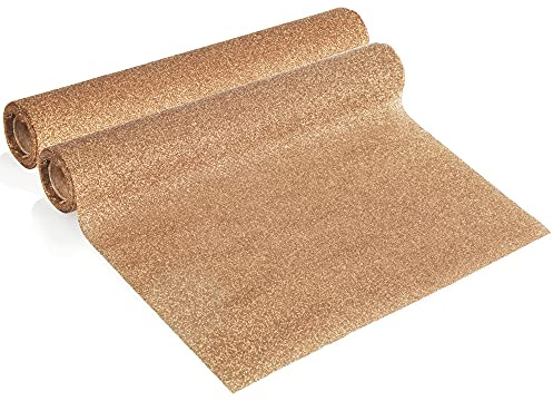 com-four® 2X Tischläufer Weihnachten, Dekoratives Tischband mit Glitzer | Tischdeko aus Polyamide - Dekostoff 28 x 250 cm