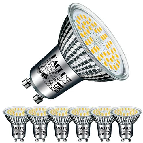 EACLL GU10 LED 4000K 10 Watt Ersetzt 140W Halogen Leuchtmittel, 6er-Pack. Neutralweiss 1050LM Birnen, AC 230V Flimmerfrei Strahler, Abstrahlwinkel 120 Grad Spot, Nicht Dimmbar Ø50x53mm Reflektorlampen