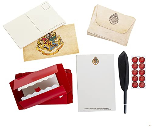Paladone Hogwarts Harry Potter Letter Writing Gift Set with Howlers, Quill Pen, Envelopes, Paper, and More - Writes 10 Letters