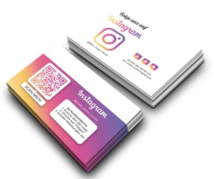 Premium Folgen Karten für Instagram personalisiert (85x55mm), Premium Papier, hochwertiger Druck, gute Qualität, selbst gestalten für Business, Unternehmen, Startup & Privat