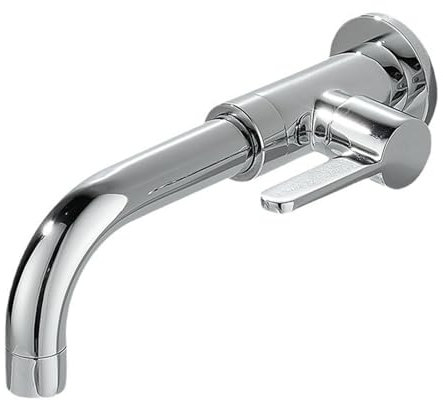 SXWYLZ Rubinetto A Parete Lavatoio Acqua Fredda Monocomando Acqua Fredda A Parete In Ottone Rubinetto Lavello Cucina Rubinetto Lavello A Muro Esterno,Colore Cromo,20 Cm