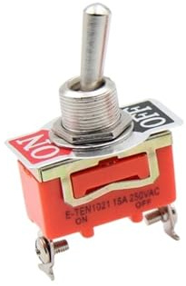 2 pièces E-TEN1021 SPST ON/OFF 2 positions contrôle de puissance 12mm filetage interrupteur à bascule AC 250 V 15A