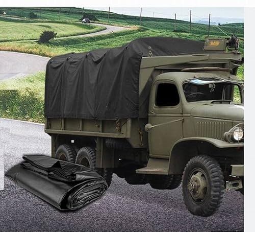Telone impermeabile in tela resistente, per esterni, per barche e camion (nero, 1,5 m x 3 m), antipolvere, resistente ai raggi UV, protezione versatile