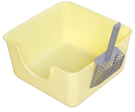 ter trlitay ， Öppen topplåda for husdjurssand Kattsandsbassäng Kitty ströpanna Stänksäker och strö Scooper höjd for alla typer av kattsand,(Gray)