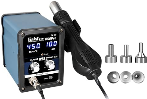 Hot Air Gun 858D BGA Rework Solder Station Heat Gun 700W Hair Dryer for Soldering SMD SMT Welding Repair Tool(858D Suitable for 110V)