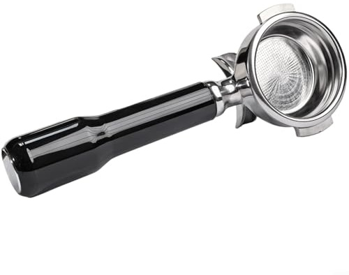 HomeVortex Portafiltro da 58 mm a doppio beccuccio per macchina da caffè E61, manico in acciaio inox e ABS con impugnatura ergonomica, per filtro pulito per barista