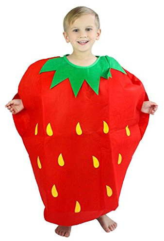 Petitebelle Verduras de Halloween de frutas de Navidad del partido del traje unisex Ropa de vestir Un tamaño fresa