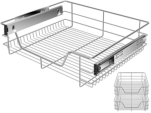 KESSER® Cassetto Telescopico - 2x 60cm ✓ Cassetto per Cucina ✓ Armadio per Cucina ✓ Cestello estraibile ✓ Armadio estraibile ✓ Cassetto ad estrazione totale